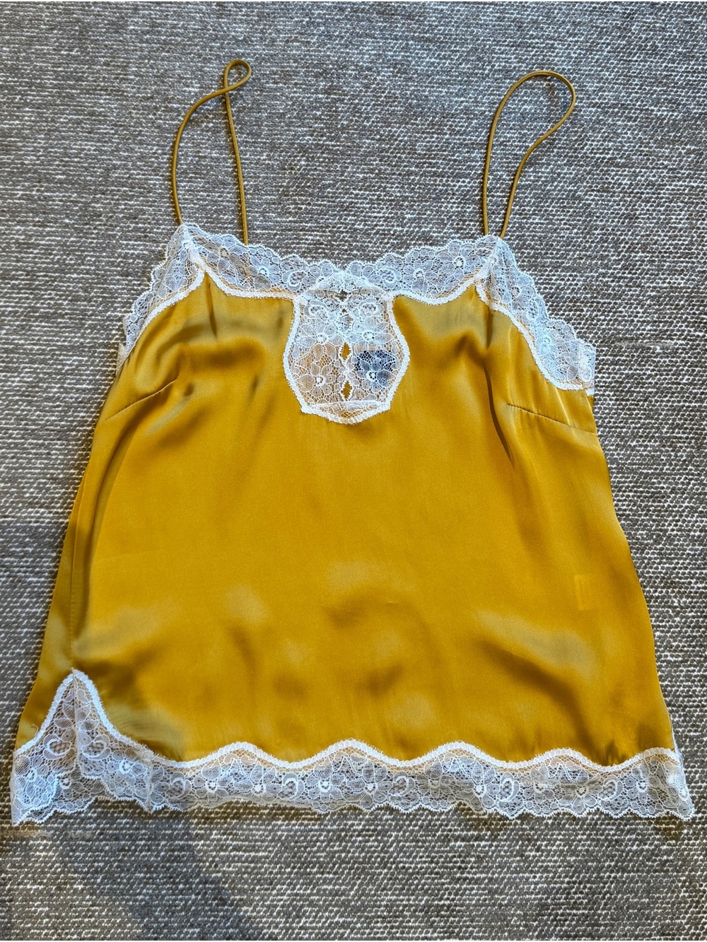 Callipygian Yellow Silk / Lace Cami